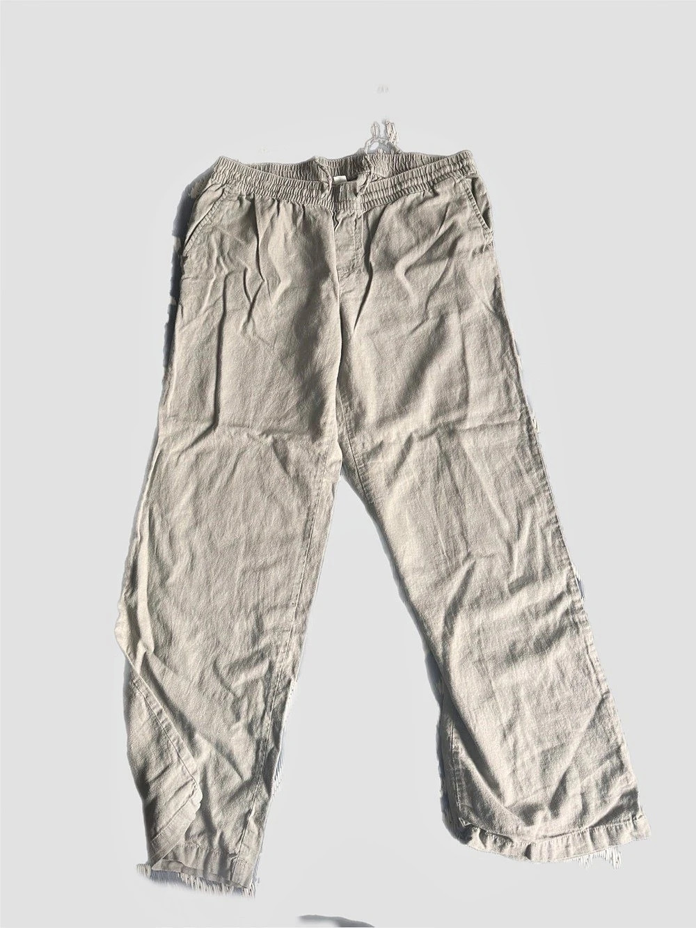 Old Navy Linen-Blend Pull-On Pants Gray Size Large